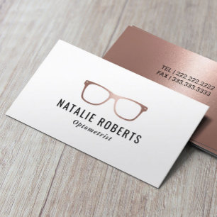 Optometrist Elegant Roos Gold Eye Glasses Visitekaartje