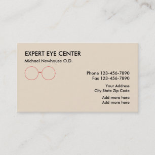 Optometrist Eye CEnter Visitekaartje