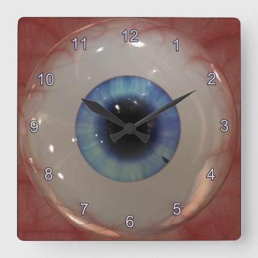 Optometrist Eye Doctor Spooky Fun Blue Eye Clock Vierkante Klok (Voorkant)