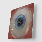 Optometrist Eye Doctor Spooky Fun Blue Eye Clock Vierkante Klok (Hoek)