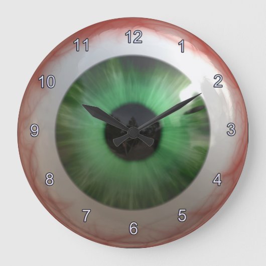 Optometrist Eye Doctor Spooky Fun Green Eye Clock Grote Klok (Voorkant)