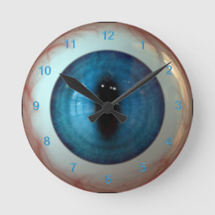 Optometrist Eye Doctor Weird Fun Blue Eye Clock Ronde Klok