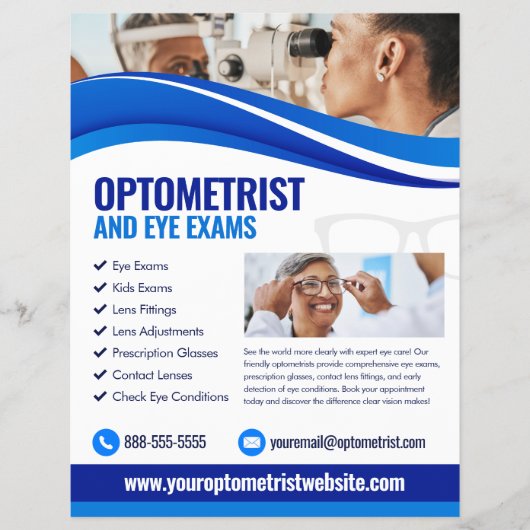 Optometrist Eye Exam Flyer Template (Voorkant)