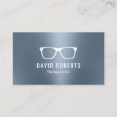 Optometrist Eye Glasse Modern Dusty Blue Visitekaartje (Voorkant)
