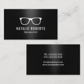 Optometrist Eye Glasses Elegant Black Visitekaartje (Voorkant / Achterkant)
