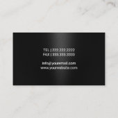 Optometrist Eye Glasses Elegant Black Visitekaartje (Achterkant)