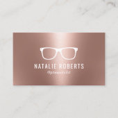 Optometrist Eye Glasses Elegant Roos Gold Visitekaartje (Voorkant)