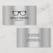 Optometrist Eye Glasses modern zilver Visitekaartje (Voorkant / Achterkant)
