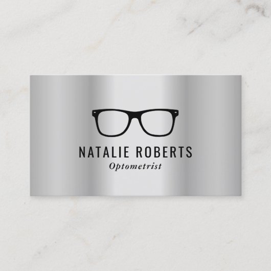 Optometrist Eye Glasses modern zilver Visitekaartje (Voorkant)