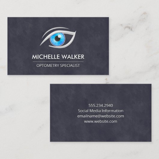 Optometrist | Eye Lens Logo Visitekaartje (Voorkant / Achterkant)