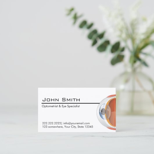 Optometrist & Eye Specialist Professional Visitekaartje (Staand voorkant)