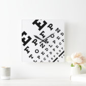 Optometrist Eyechart Clock Vierkante Klok (Huis)
