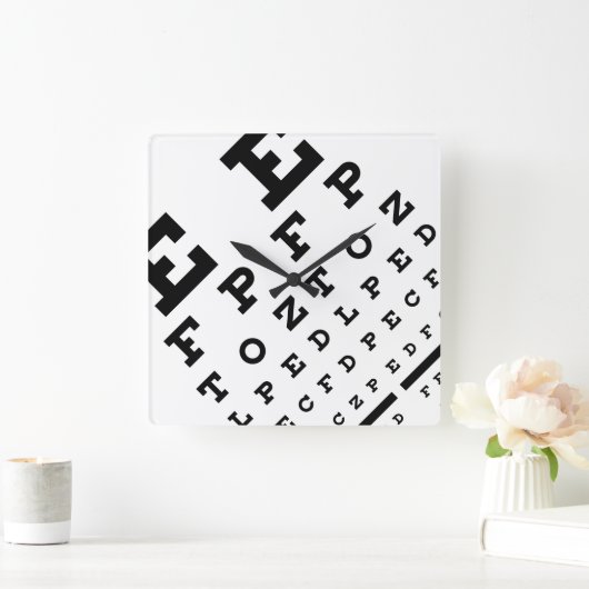 Optometrist Eyechart Clock Vierkante Klok (Huis)