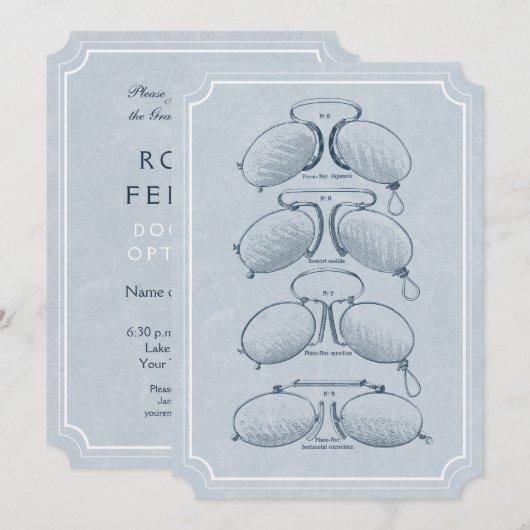 Optometrist  Eyeglassekaart Afstuderen Kaart (Voorkant / Achterkant)