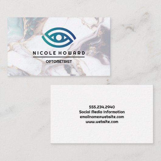 optometrist | Gestileerd oog Logo Visitekaartje (Voorkant / Achterkant)