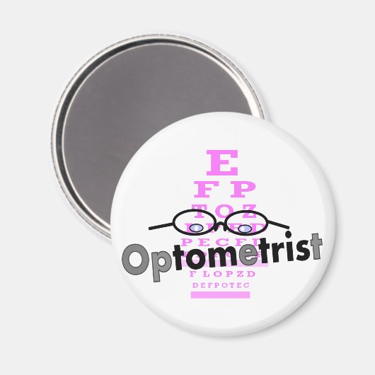 Optometrist Gifts, Eyeglassen en Eyechart Design Magneet (Voorkant / Achterkant)