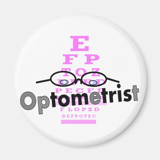 Optometrist Gifts, Eyeglassen en Eyechart Design Magneet (Voorkant)