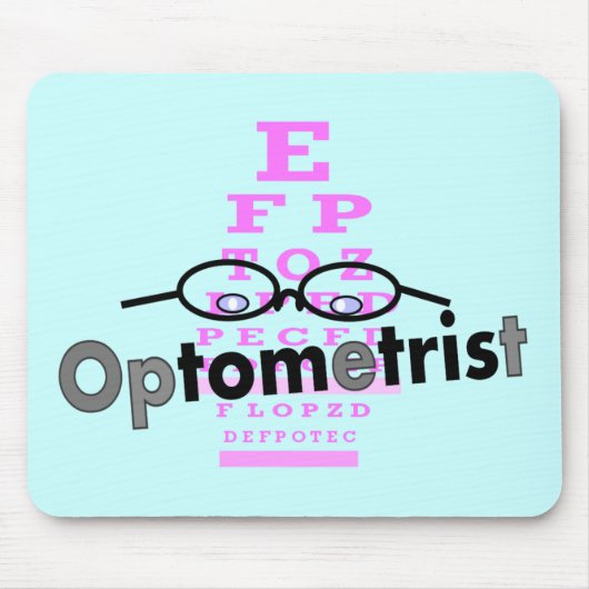 Optometrist Gifts, Eyeglassen en Eyechart Design Muismat (Voorkant)