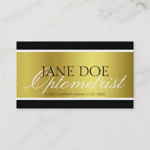 Optometrist Gold Metallic Script Visitekaartje