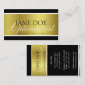 Optometrist Gold Metallic Script Visitekaartje (Voorkant / Achterkant)