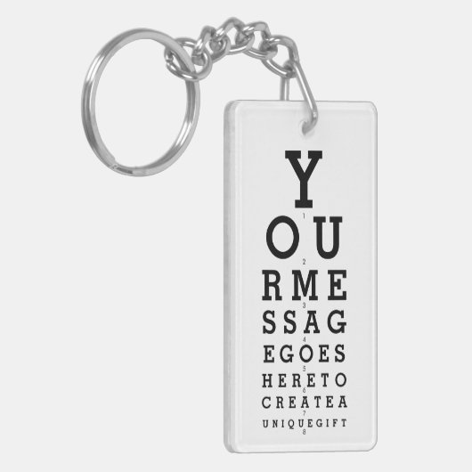 Optometrist Grafiek Aangepaste Bericht Sleutelhanger (Voorkant Links)