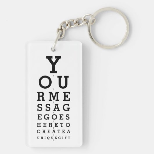 Optometrist Grafiek Aangepaste Bericht Sleutelhanger (achterkant)