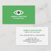 Optometrist groen visitekaartje (Voorkant / Achterkant)