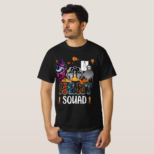 Optometrist Halloween Sight Squad Witch Pumpkin op T-shirt (Voorkant volledig)