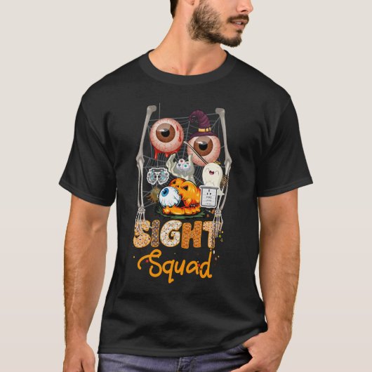 Optometrist Halloween Sight Squad Witch Pumpkin op T-shirt (Voorkant)