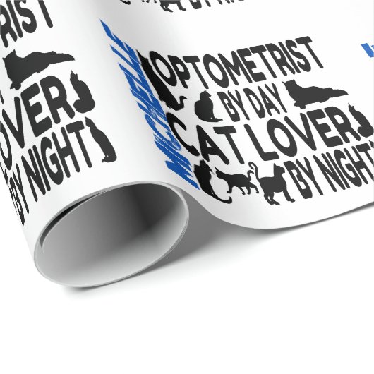 Optometrist houdt van katten cadeaupapier (Rol Hoek)