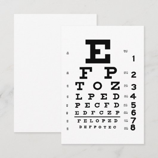 Optometrist-kaart voor ogen kaart (Voorkant / Achterkant)