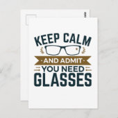 Optometrist Keep Calm Advertentie U heeft bril nod Briefkaart (Voorkant / Achterkant)