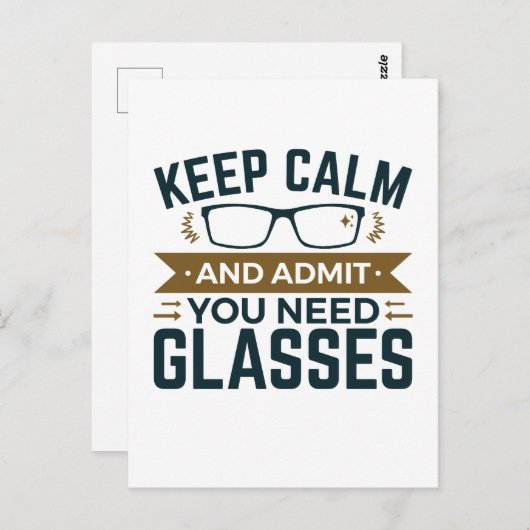 Optometrist Keep Calm Advertentie U heeft bril nod Briefkaart (Voorkant / Achterkant)