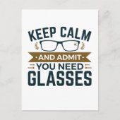 Optometrist Keep Calm Advertentie U heeft bril nod Briefkaart (Voorkant)