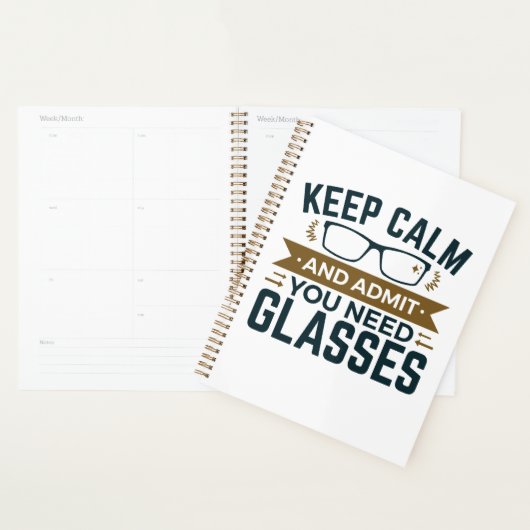 Optometrist Keep Calm Advertentie U heeft bril nod Planner (Display)