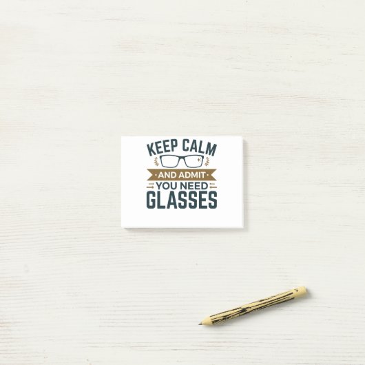 Optometrist Keep Calm Advertentie U heeft bril nod Post-it® Notes (Op bureau)
