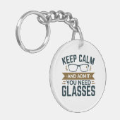 Optometrist Keep Calm Advertentie U heeft bril nod Sleutelhanger (Voorkant Links)
