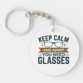 Optometrist Keep Calm Advertentie U heeft bril nod Sleutelhanger (Voorkant)