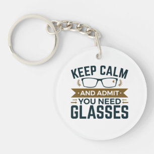 Optometrist Keep Calm Advertentie U heeft bril nod Sleutelhanger