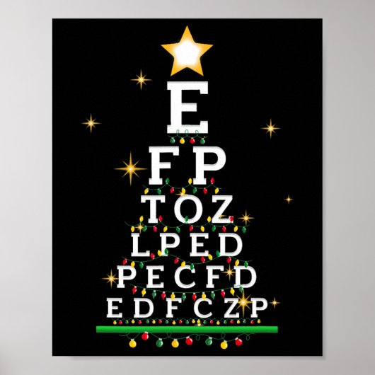 Optometrist Kerst Oogheelkundige EY Poster (Voorkant)