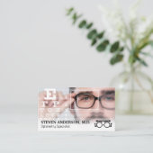 optometrist | Man nemen oogonderzoek Visitekaartje (Staand voorkant)