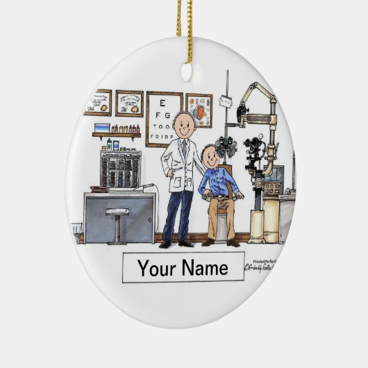 Optometrist - Mannelijk Keramisch Ornament (Rechts)