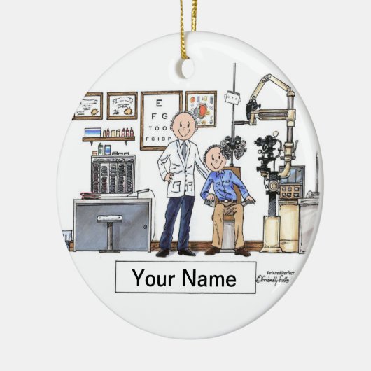 Optometrist - Mannelijk Keramisch Ornament (Links)