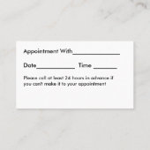 Optometrist Modern Appointment Visitekaartjes Afsprakenkaartje (Achterkant)