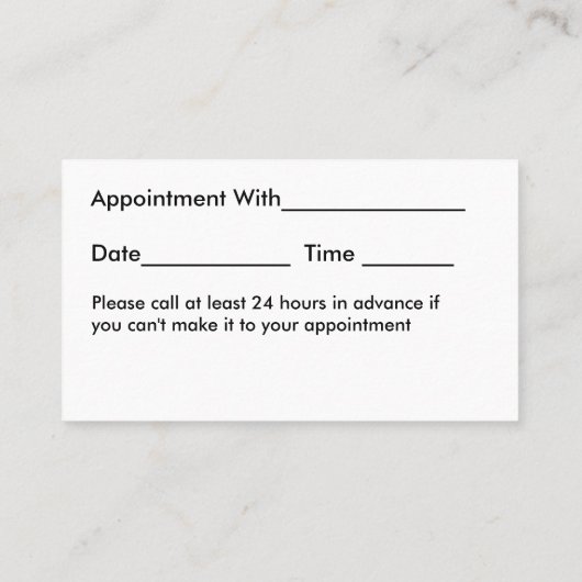 Optometrist Modern Appointment Visitekaartjes Afsprakenkaartje (Achterkant)