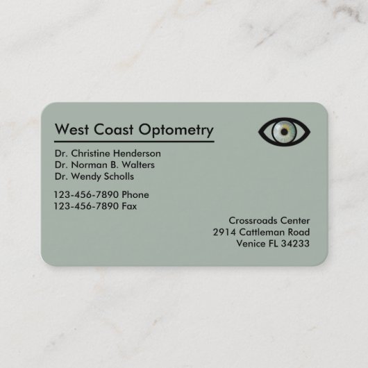 Optometrist Modern Business Afsprakenkaartje (Voorkant)