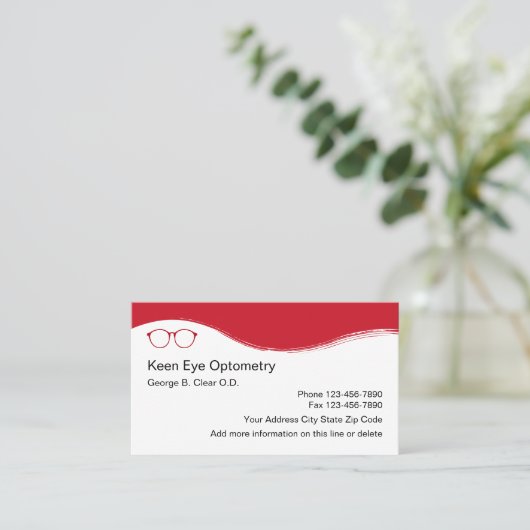 Optometrist Modern Design Visitekaartje (Staand voorkant)