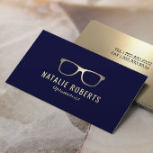 Optometrist Modern Eyewear Eye Glasses Navy Gold Visitekaartje