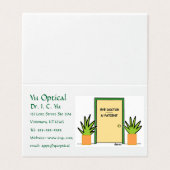 Optometrist Oftalmoloog Cartoon Benoeming Visitekaartje (Buitenkant ongevouwen)