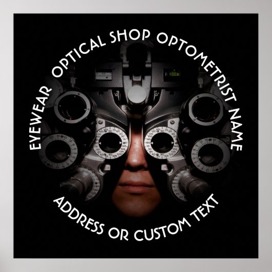 Optometrist Oftalmoloog Naam Optische winkel Poster (Voorkant)